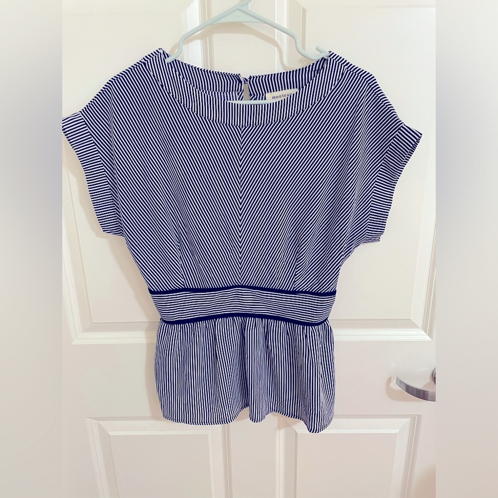 Short sleeve striped blouse